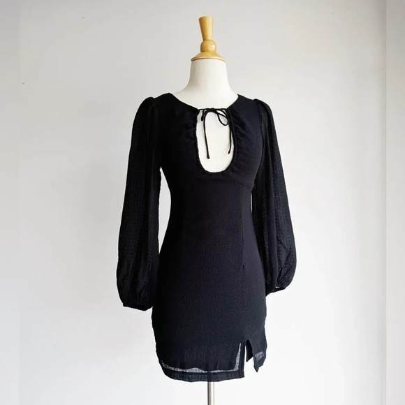 NWT PRINCESS POLLY | Black Saxon Mini Dress | 2 - Picture 3 of 7